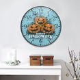 thumbnail image 4 of 9.5in Acrylic Wall Clock with Glass-like Finish Round Clock for Home Decoration Smiling Pumpkin Face, 4 of 9