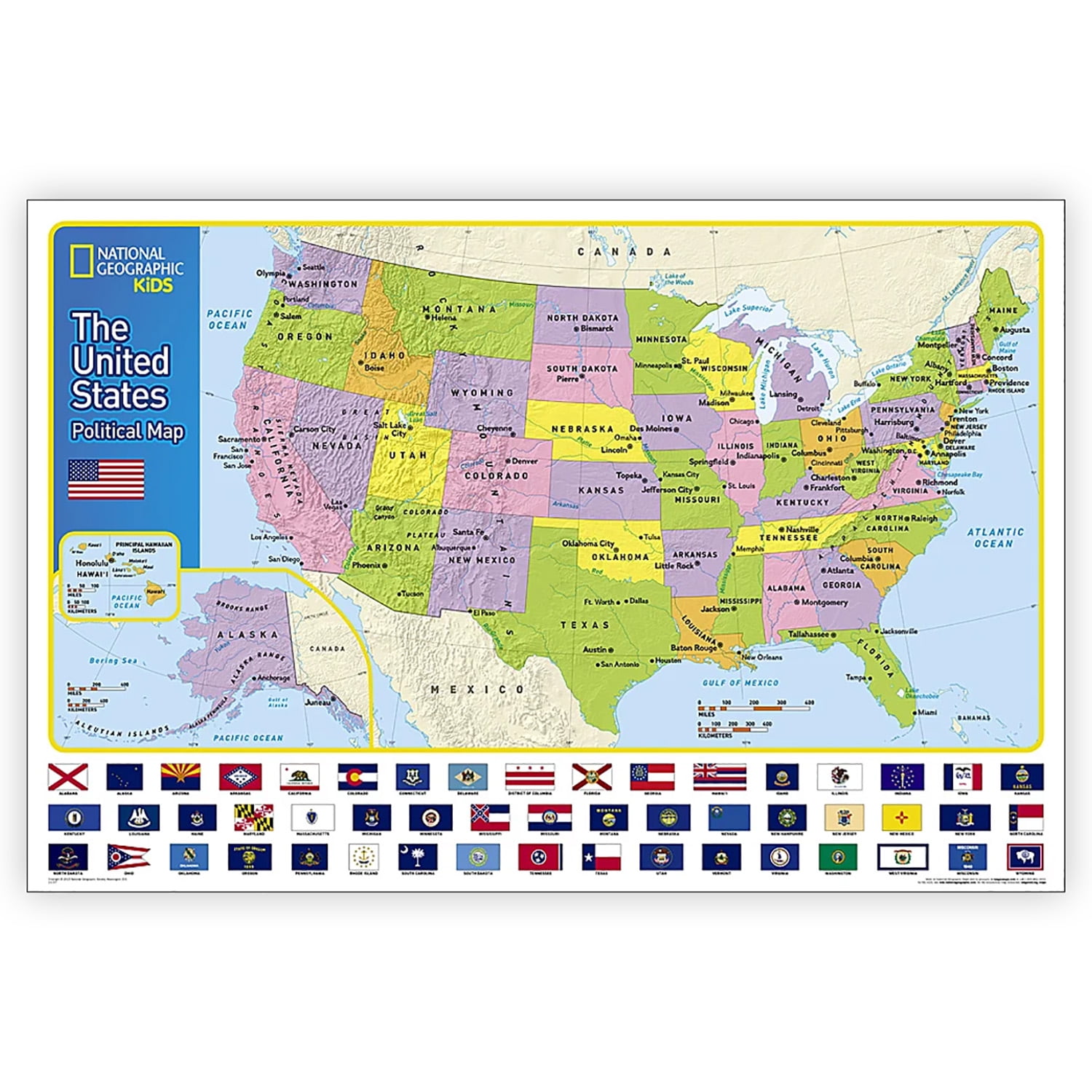 National Geographic World Classic Map, Poster Size and Laminated