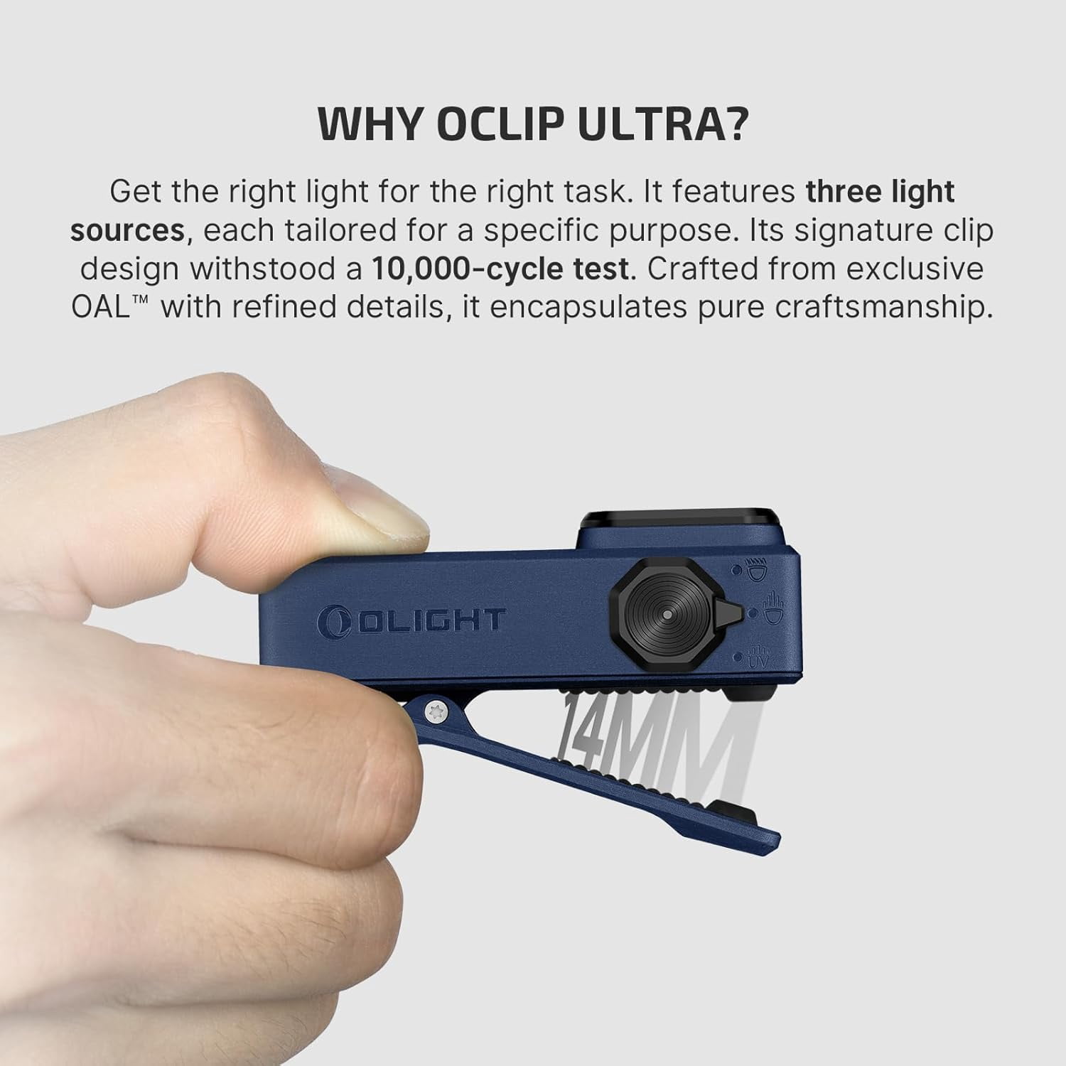 OLIGHT Oclip Ultra EDC Flashlight Clip-on Light, 530 LMS Rechargeable with Type-C Charging, Combines Floodlight, Spotlight and UV, Triple Magenetic Lights for Inspection and Work (Stars & Stripes Ed）