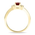 thumbnail image 2 of SZUL Women's Oval Shaped Garnet and Diamond Half Moon Ring in 10K Yellow Gold, 2 of 5