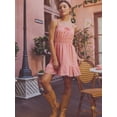 thumbnail image 2 of Celebrity Pink Women's Spaghettit Strap Eyelet Babydoll Dress, Sizes XS-XXXL, 2 of 7