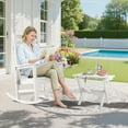 thumbnail image 6 of SERWALL Outdoor Small Folding Side Table, HDPE All Weather Adirondack End Table, No Assembly Required, White, 6 of 9