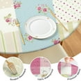 thumbnail image 4 of Pioneer Flower Floral Print Pattern Round Fitted Tablecloth with Elastic Edge,Dining Table Cover Waterproof,Outdoor Round Tablecloth for Camping,Dining,Indoor and Outdoor, 4 of 7