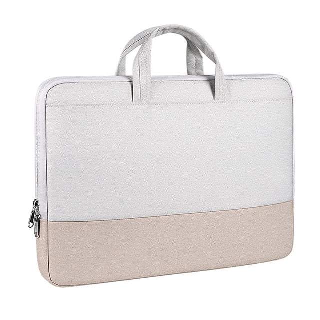 Funda protectora para portátil, maletín con asa, impermeable, resistente a golpes, con forro suave y acolchado - caqui - 15,6 pulgadas
