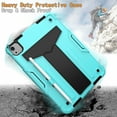 thumbnail image 2 of Allytech iPad Air 5 Case, iPad Air 4 Case, Rugged Heavy Duty Protective Build in Kickstand Feature Kids Friendly Anti-scratch Drop Proof Case Cover for Apple iPad Air 5th 4th Gen 10.9", Aqua/Black, 2 of 3