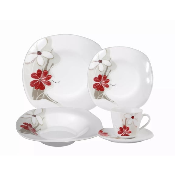 Porcelain 20 Piece Square Dinnerware