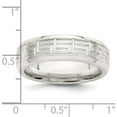 thumbnail image 6 of Sterling Silver Ss 6mm Brushed Fancy Band Size 7.5 Made In United States qwb110b-7.5, 6 of 6