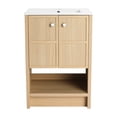 thumbnail image 7 of Oak Plywood 24-inch Freestanding Bathroom Vanity with Easy Assembly and Ceramic Sink, 7 of 7