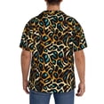 thumbnail image 3 of Pofeuu Teal Leopard Print Mens Casual Short Sleeve Shirts Beach Summer Spread Collar Pocket Tops Men's Casual Short-sleeved Shirt-XX-Large, 3 of 5