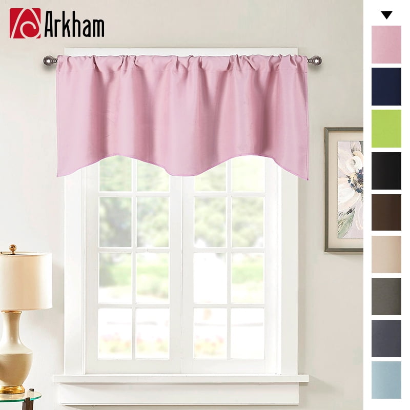 Howarmer Pale Pink Valances Curtains, 52" x 18" Short Curtains for