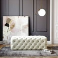 thumbnail image 5 of Kaylee Cream Velvet Ottoman, 5 of 5