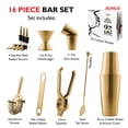 thumbnail image 3 of JoyTable  Bartender Kit - Cocktail Set Kit - Bartender Drink Mixer Shaker Bar Tool Set Gold 16 Piece Set, 3 of 5
