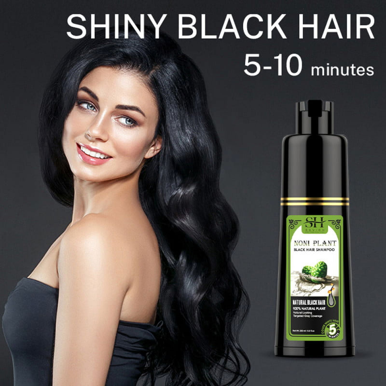 Hiroke Mild Instant Black Hair Dye, Grey Cover, Home Use