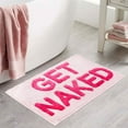 thumbnail image 1 of HAHDAXIA Get Naked Bath Mat Cute Bathroom Rugs Non Slip Microfiber Bath Rugs Funny Bathroom Decor for Apartment Pink Bath mat for Tub and Shower,Machine Washable,20\u201dx32\u201d, 1 of 7
