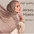 thumbnail image 4 of 2023 Nuevo pañuelo hijab de algodón modal, chal musulmán largo, turbante suave liso, pañuelo para la cabeza para mujer, diadema africana de 170 x 60 cm, 4 of 5