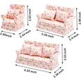 thumbnail image 2 of Ksopiavobs Scale Mini House Wooden Furniture Sofa Pink Miniature Couch with Pillow Set Miniature House Living Room Furniture Accessory, 2 of 7