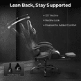 thumbnail image 3 of NEO CHAIR Video Gaming Chair with Footrest High Back Ergonomic Comfortable Office Computer Desk with Lumbar Support Height Adjustable with PU Leather Recliner for Adults Women Men (Black), 3 of 7