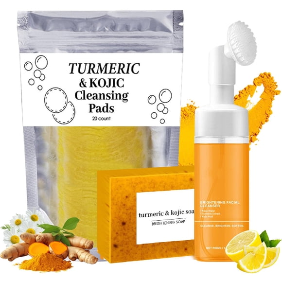 Set para el cuidado de la piel Aacre Turmeric Trio: jabón, espuma y jabón facial