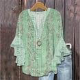 thumbnail image 2 of Blouses for women dressy casual Polyester Soft Clothing M Green womens blouses, 2 of 5