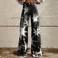 thumbnail image 2 of Womens Jeans Vintage Wide Leg Fashion High Waisted Denim 90S Floral Printed Pull On Baggy Denim Pants for Women, 2 of 7