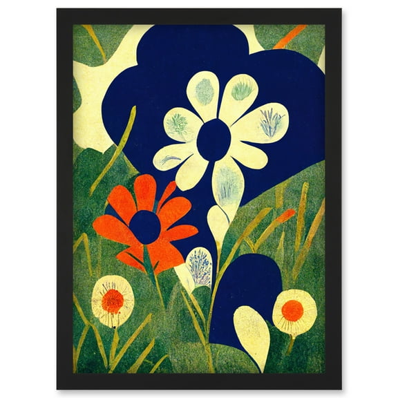 Henri Matisse Style Floral Meadow Abstract Macro Artwork Framed Wall Art Print A4