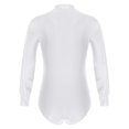 thumbnail image 4 of TiaoBug Men's Latin Salsa Samba Dance Leotard Shiny Rhinestones Raglan Sleeve Button Down Bodysuit White L, 4 of 7