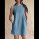thumbnail image 5 of Vestido Corto Informal de Verano para Mujer, de Algodón y , con Cuello Redondo, Sin Mangas y Espalda Abierta, Ideal para Playa y Sol. Azul M, 5 of 9