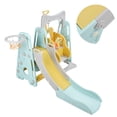 thumbnail image 2 of Juego de columpio escalador para bebés y niños pequeños, área de juegos para niños con tobogán largo para interiores al aire libre, estilo 1, verde, 2 of 14