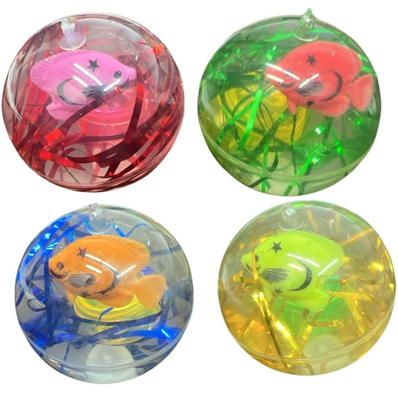 2.5" Assorted Fish Inside Bouncing Ball | Fun, High-Bounce Toy for Kids: 1CT