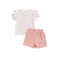 thumbnail image 2 of Gupgi T-Shirts à Manches Courtes à Pois pour Filles Tout-Petits Ensemble 2 Pcs Tenue d'Été, 2 of 9