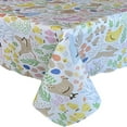 thumbnail image 5 of Home Bargains Plus Rectangle Fabric Tablecloth for Barbecue Party, 60 x 84 Inch, Rabbits and Chickens Print, Indoor Outdoor Wrinkle and Stain Resistant Table Cover, Multicolor Farm Animals, 5 of 8