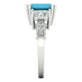thumbnail image 3 of Three-Stone Engagement Ring for Women - 4.27ct Simulated Turquoise in 14K White Gold Promise Ring, 3 of 6