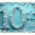 thumbnail image 3 of Colorful Design Happy Birthday Banner Snowflake Pattern Decorative Theme for Kids Party Celebration Winter Decoration, 3 of 7