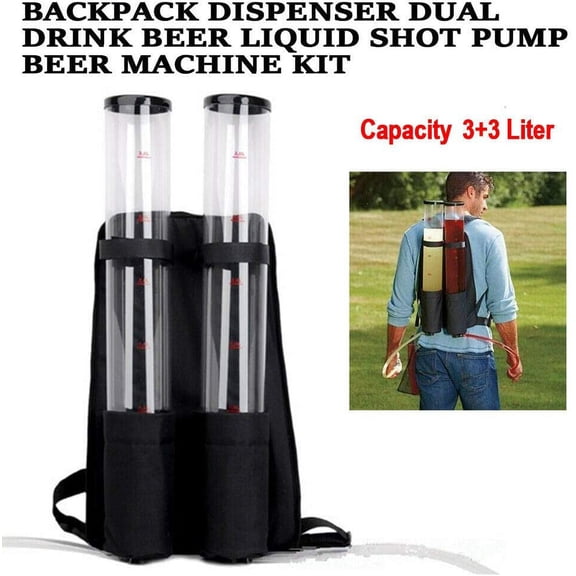 Dual  Backpack Drink Dispenser Portable 3 3L Beverage Liquid Beer Backpack for Outdoor Parties