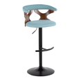thumbnail image 4 of Gardenia Adjustable Bar Stool, Chrome Bar Stools, Bar Chairs, Swivel Bar Stools, Bar Stools Set of 2 (Teal Fabric), 4 of 6
