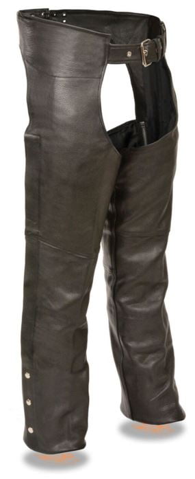 Milwaukee Leather ML1115 Men's Black Fully Lined Naked Cowhide Leather Chaps 