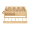 thumbnail image 3 of Bellemave Full Bed with Trundle and Small Stairs, Full Size Platform Bed Frame with Rail and Bookshelf, Wooden Montessori Floor Bed No Box Spring Needed,Light Natural, 3 of 8