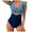 Light Blue, variant on Women Swimwear Ruffled Swimsuits V-Neck Hollow High Waist Bathing Suit Relaxed Fit Hawaii Summer Tropical Brazilian Beachwear