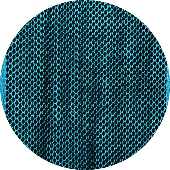 Ahgly Company Indoor Round Abstract Light Blue Modern Area Rugs, 4' Round
