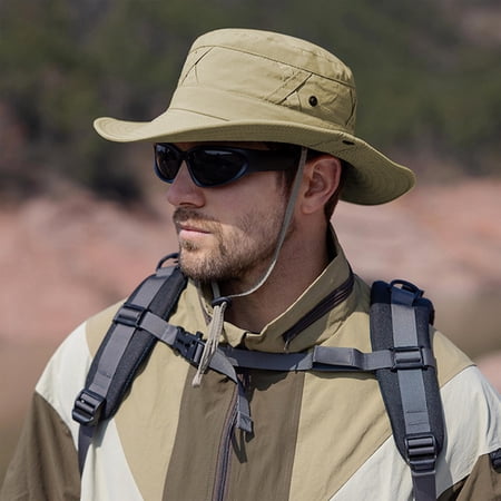 Hzrsly Men s Outdoor Sun Hat Lightweight Breathable Fishing Hat Foldable for Hiking Camping Travel Gardening Mountaineering Protection