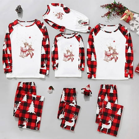 

Matching Family Christmas Pajamas Women Conjunto De Pijama Familiar De Navidad Pijamas Hombre Invierno Con Camisa De Manga Larga De DiseñO De Cuadros Y Letras Y PantalóN Largo