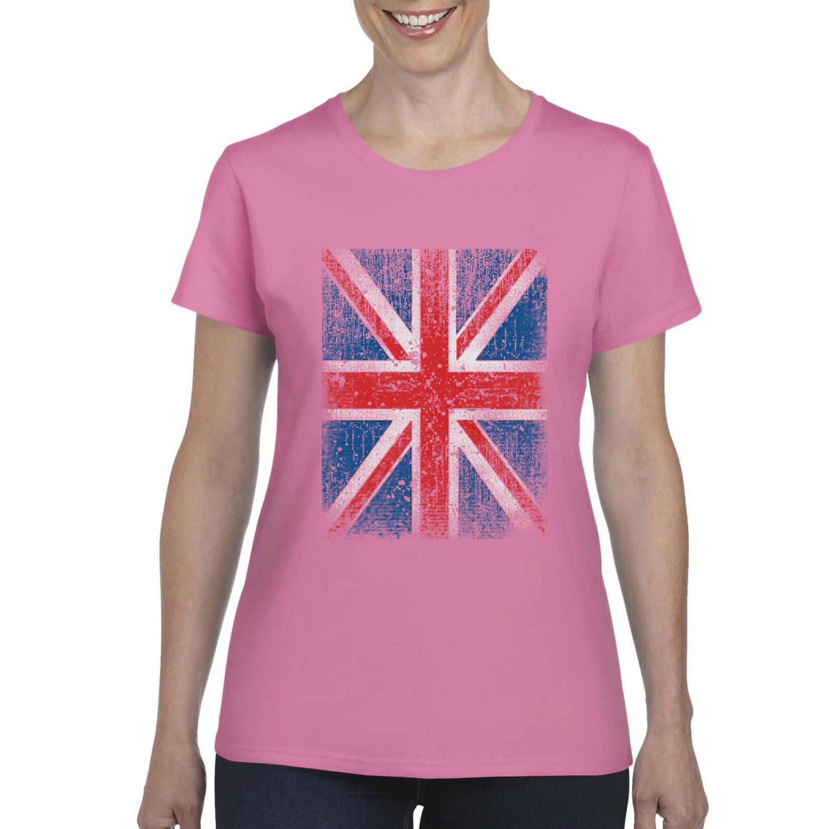 IWPF - Womens Union Jack British Flag Short Sleeve T-Shirt - Walmart ...