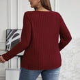 thumbnail image 4 of BSDJILFG Plus Size Shirts for Women Long Sleeve Knit Sweater Dressy Soft Ribbed Knit V-Neck Pullover Blouse ,XL-5XL, 4 of 7