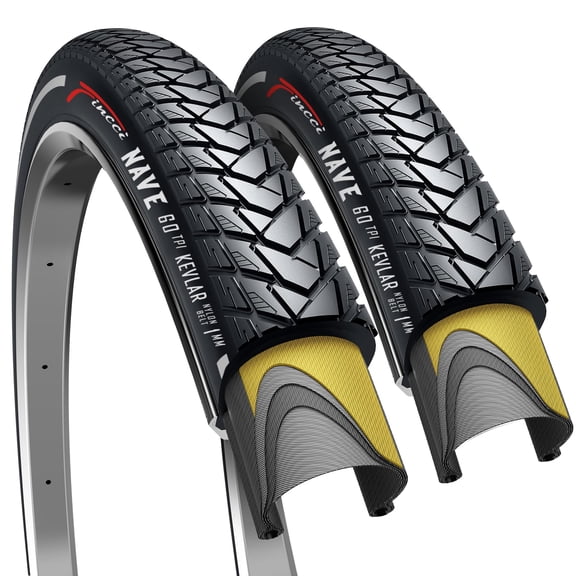 Fincci 700x35c Bike Tires (37-622) Foldable Anti-Puncture for Hybrid, Gravel, and City Bikes, 2-Pack