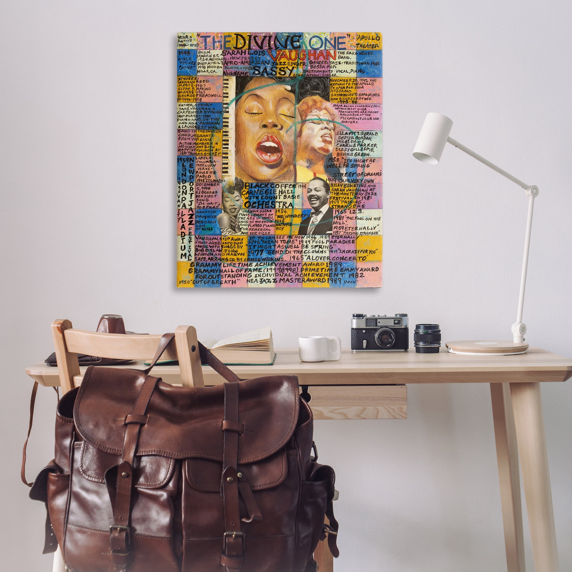 Stupell Industries Sarah Lois Vaughan Collage People Drawing Wrapped Canvas Art Print Wall Art, 36 x 48