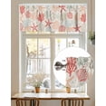 thumbnail image 3 of Valances for Windows Coral Marine Creature Ocean Shell Valance Rod Pocket Window Treatments Curtains for Kitchen Small Windows Living Room Bedroom Bathroom, 60"x18", 3 of 7