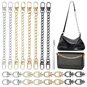 WEIMU 3-Piece Pearl Wallet Chain Extender Set - Gold, Silver, Black, 11.8" Handbag Straps For Shoulder/Crossbody Bags 3 thumbnail image