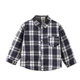 thumbnail image 6 of mgoYE Boys Flannel Shirt Toddler Plaid Shirt Long Sleeve Button Down Shirts Kids Casual Tops(Black,3-4 Years), 6 of 8