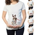 thumbnail image 6 of Tejiojio Christmas Matching Christmas T-shirt Elk Snowman Cartoon Print Maternity Clothing Short Sleeve Top Pregnancy T-shirt, 6 of 6