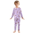 thumbnail image 3 of Leaves Palm Leaves Pattern Cotton Pajamas 2 Piece Set Sleepwear Soft and Comfortable Homewear Nightwear, 3 of 7